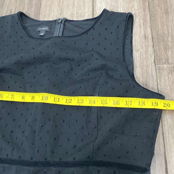 Talbots‎ black sleeveless dress velvet dot trim - Picture 8 of 10